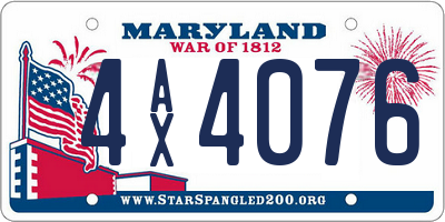 MD license plate 4AX4076
