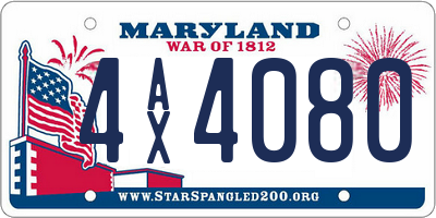 MD license plate 4AX4080