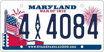 MD license plate 4AX4084