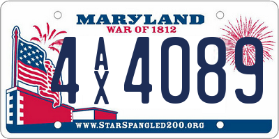 MD license plate 4AX4089
