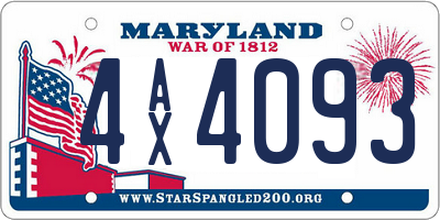 MD license plate 4AX4093