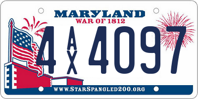 MD license plate 4AX4097