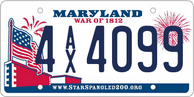 MD license plate 4AX4099