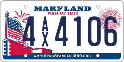 MD license plate 4AX4106