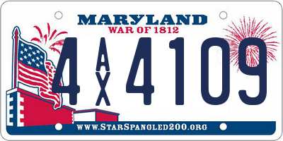 MD license plate 4AX4109