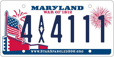 MD license plate 4AX4111