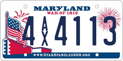 MD license plate 4AX4113
