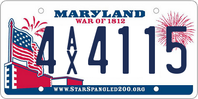 MD license plate 4AX4115