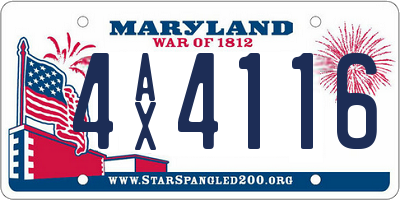 MD license plate 4AX4116