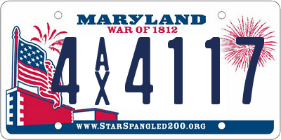 MD license plate 4AX4117