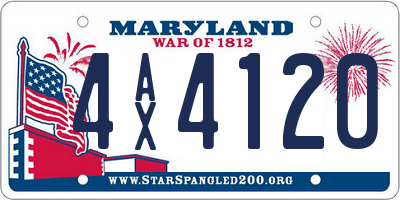 MD license plate 4AX4120