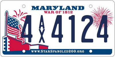 MD license plate 4AX4124