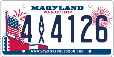 MD license plate 4AX4126