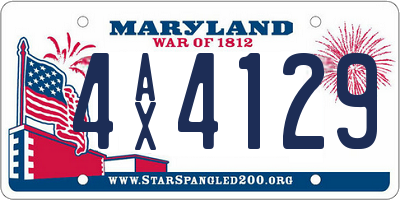 MD license plate 4AX4129
