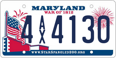 MD license plate 4AX4130