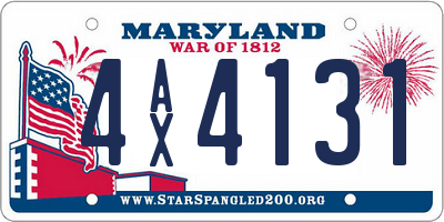 MD license plate 4AX4131