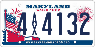 MD license plate 4AX4132
