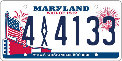MD license plate 4AX4133