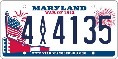 MD license plate 4AX4135