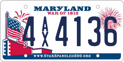 MD license plate 4AX4136