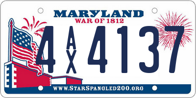 MD license plate 4AX4137