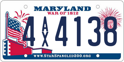 MD license plate 4AX4138