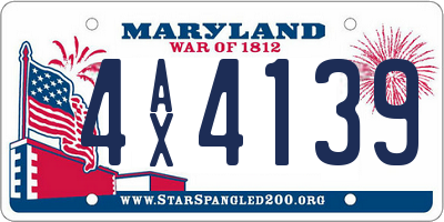MD license plate 4AX4139