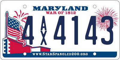 MD license plate 4AX4143