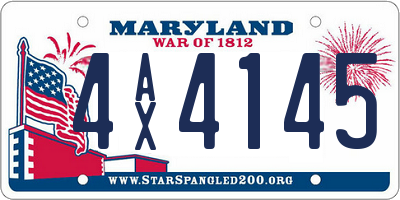 MD license plate 4AX4145