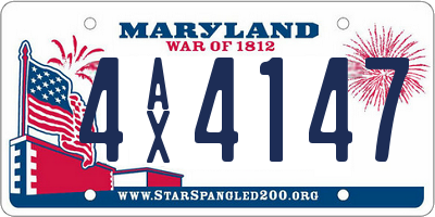 MD license plate 4AX4147