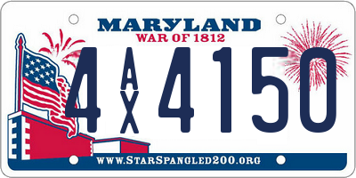 MD license plate 4AX4150