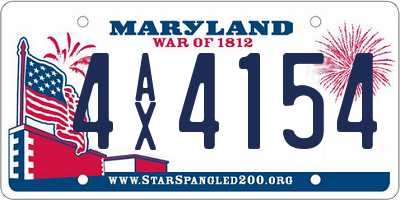 MD license plate 4AX4154