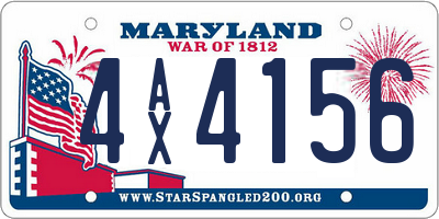 MD license plate 4AX4156