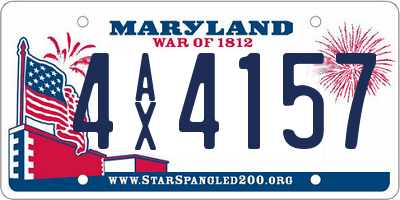 MD license plate 4AX4157
