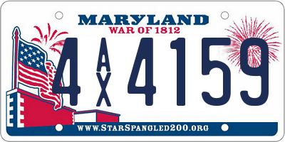 MD license plate 4AX4159