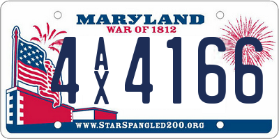 MD license plate 4AX4166
