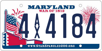 MD license plate 4AX4184