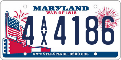 MD license plate 4AX4186
