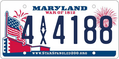 MD license plate 4AX4188