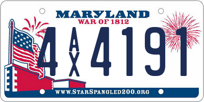 MD license plate 4AX4191