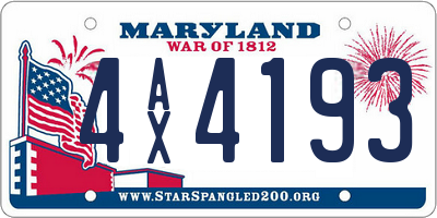 MD license plate 4AX4193