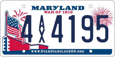 MD license plate 4AX4195
