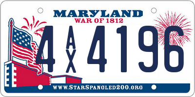 MD license plate 4AX4196