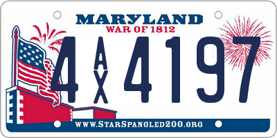 MD license plate 4AX4197