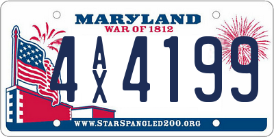 MD license plate 4AX4199
