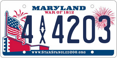 MD license plate 4AX4203