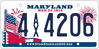 MD license plate 4AX4206
