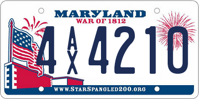 MD license plate 4AX4210