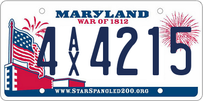 MD license plate 4AX4215