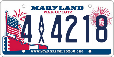 MD license plate 4AX4218